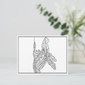 白黒色絵葉書 ポストカード (スタンド正面)