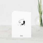 白黒花と伸びている黒猫 サンキューカード (裏面)