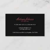 白黒花のダマスク織のサロンの珊瑚のピンク 名刺 (裏面)