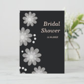 白黒花のブライダルシャワー招待状 招待状 (スタンド正面)
