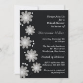 白黒花のブライダルシャワー招待状 招待状 (裏面)