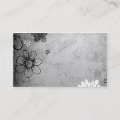白黒花のプロフィールカード 名刺 (裏面)