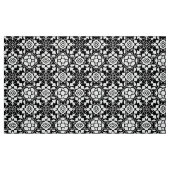 白黒花のモロッコのタイル ファブリック (ファットクォーター)
