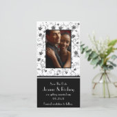 白黒花の写真の保存日付 セーブザデート (スタンド正面)