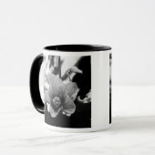 白黒花の写真 マグカップ (正面左)