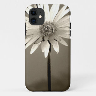 白黒花の写真 iPhone 11 ケース
