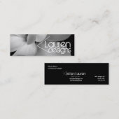 白黒花の名刺 スキニー名刺 (正面/裏面)