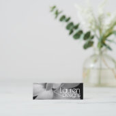 白黒花の名刺 スキニー名刺 (スタンド正面)