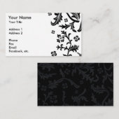 白黒花の名刺 名刺 (正面/裏面)