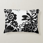 白黒花の庭のグラフィックパターン アクセントクッション (裏面)