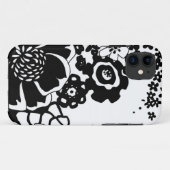 白黒花の庭のグラフィックパターン Case-Mate iPhoneケース (裏面(横))