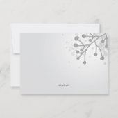 白黒花の悔やみや弔慰のサンキューカード サンキューカード (裏面)