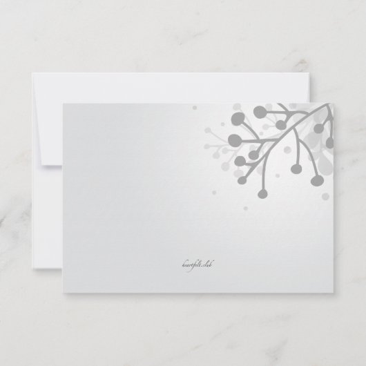 白黒花の悔やみや弔慰のサンキューカード サンキューカード (裏面)