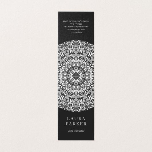 白黒花の曼荼羅 名刺 (外部フラット)