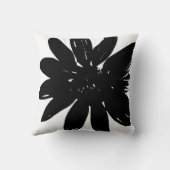白黒花の枕 クッション (裏面)