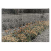 白黒花の花園自然 カッティングボード (正面)