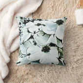 白黒花の装飾用クッション クッション (ブランケット)