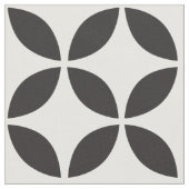 白黒花びら布 ファブリック (クローズアップ)