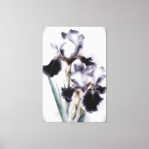 *~*白黒花アート虹彩絵を描AP84 キャンバスプリント