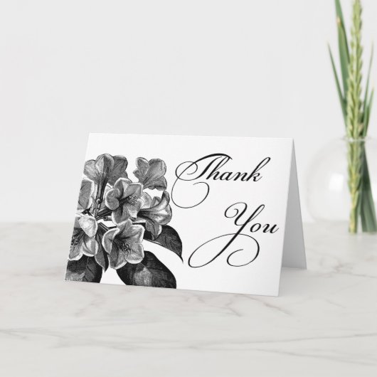白黒花サンキューカード サンキューカード (正面)