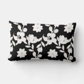 白黒花デザイン ランバークッション (裏面)