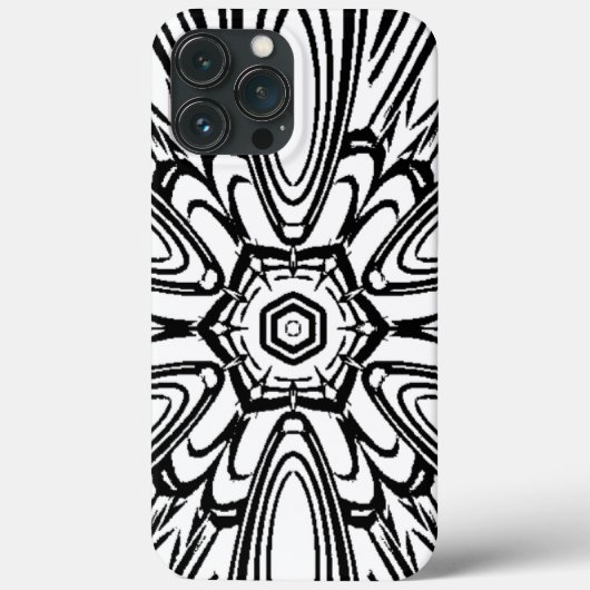 白黒花デザイン Case-Mate iPhoneケース (裏面)