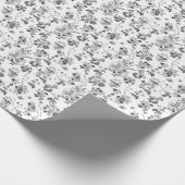 白黒花パターン包装紙 ラッピングペーパー (角)