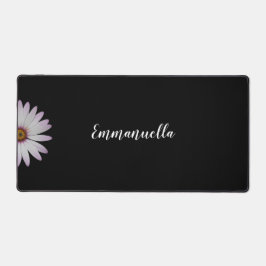 白黒花パーソナライズされた デスクマット