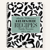 白黒花モダンレシピ ノートブック (正面)