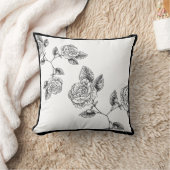 白黒花乳頭枕 クッション (ブランケット)