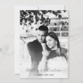 白黒花写真テンプレート セーブザデート (裏面)