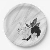 白黒花大理石 ペーパープレート (正面)