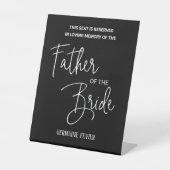 白黒花嫁メモリアルチェアの結婚父 台座サイン (正面)