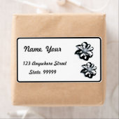 白黒花差出人住所ラベル ラベル (インサイチュ)