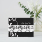 白黒花巻物 ポストカード (スタンド正面)