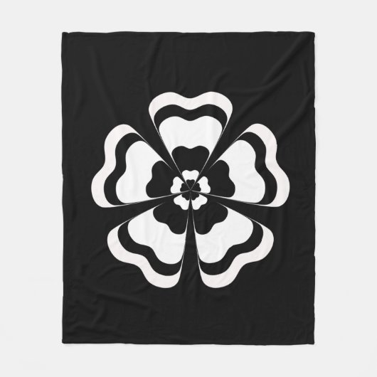 白黒花形モノグラム フリースブランケット (正面)