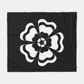 白黒花形モノグラム フリースブランケット (正面(横))