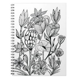 白黒花彩色 ノートブック