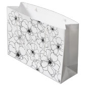 白黒花抱き枕 ラージペーパーバッグ (裏面アングル)