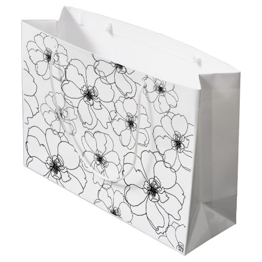 白黒花抱き枕 ラージペーパーバッグ (裏面アングル)