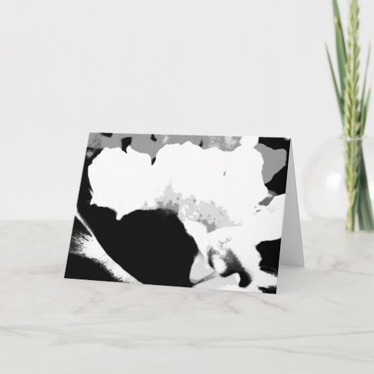 白黒花抽象芸術空白の内 カード (正面)