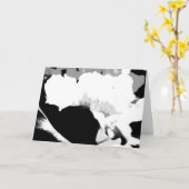 白黒花抽象芸術空白の内 カード (黄色い花)