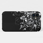 白黒花柄の渦巻 Case-Mate iPhoneケース (裏面(横))