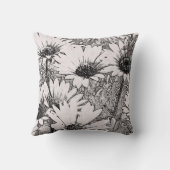 白黒花柄の装飾用クッション クッション (裏面)