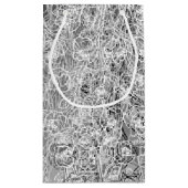 白黒花柄3のギフトバッグ スモールペーパーバッグ (裏面)