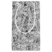 白黒花柄3のギフトバッグ スモールペーパーバッグ (正面)