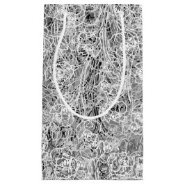 白黒花柄3のギフトバッグ スモールペーパーバッグ