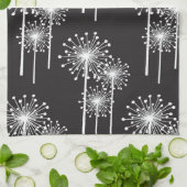 白黒花柄 キッチンタオル (折り畳み)