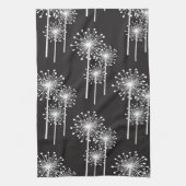 白黒花柄 キッチンタオル (縦)