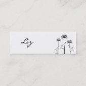 白黒花柄 スキニー名刺 (裏面)